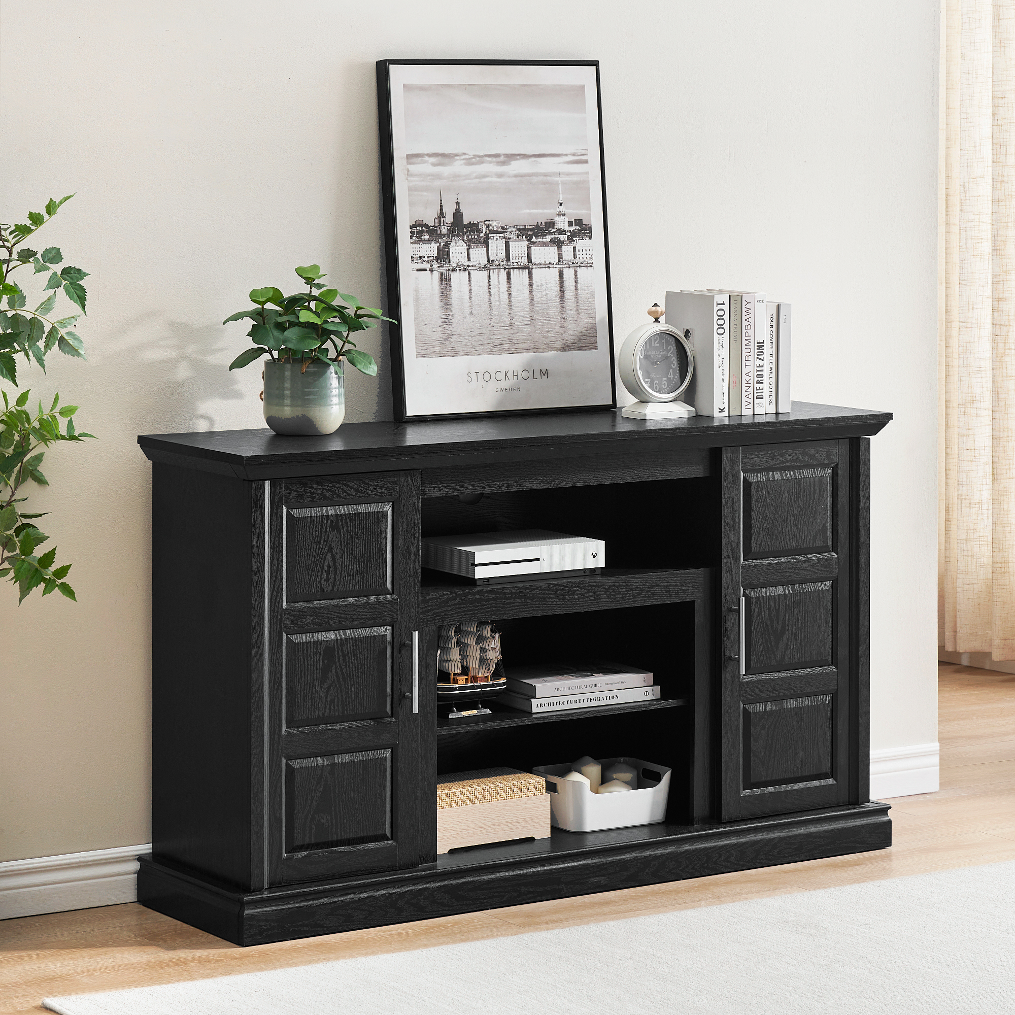 TV Stand for 65 Inch TV, Entertainment Center with LED Light and