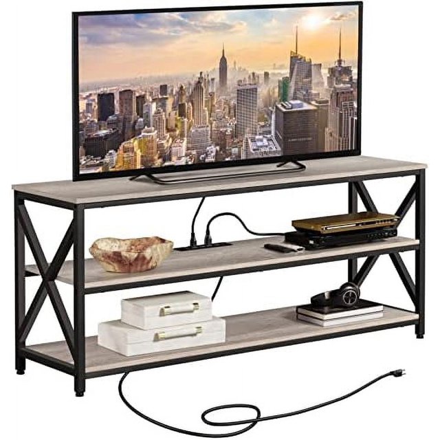 TV Stand for TV up to 65 inch Media Entertainment Center with Power