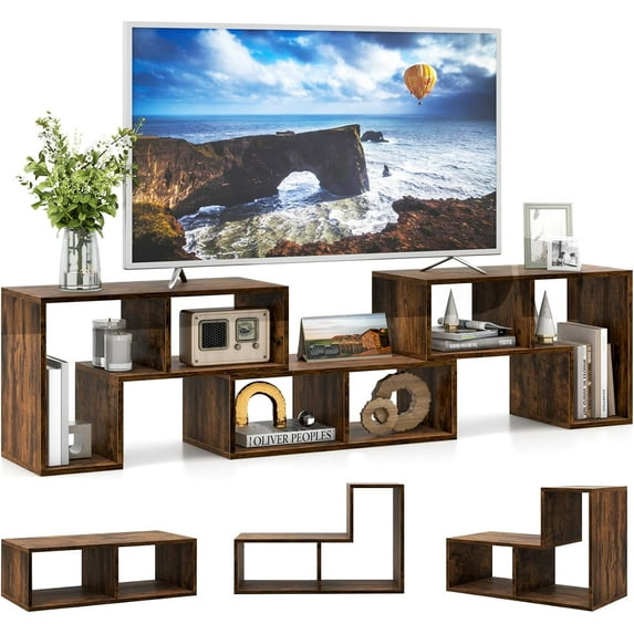 TV Stand for 65 inch TV, 3 Pieces Entertainment Center, Free Combination Bookshelf with Open Storage Shelves, Modern Media Console Cabinet for Living Room, Bedroom, Office