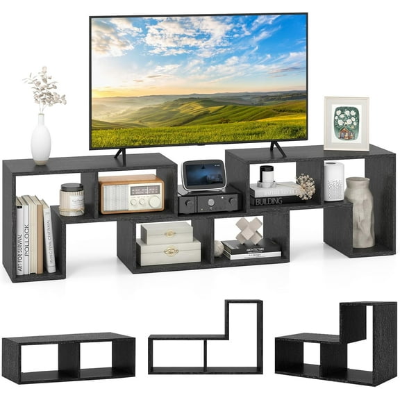 TV Stand for 65 inch TV, 3 Pieces Entertainment Center, Free Combination Bookshelf with Open Storage Shelves, Modern Media Console Cabinet for Living Room, Bedroom, Office