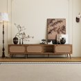 thumbnail image 1 of TV Stand for 75 Inch TV, 78.7 Inch Entertainment Center with Rattan Doors and Glass Open Shelf, Walnut Media Console with Ample Storage for Living Room, Bedroom, TV Stand for 85 Inch TV, 1 of 26