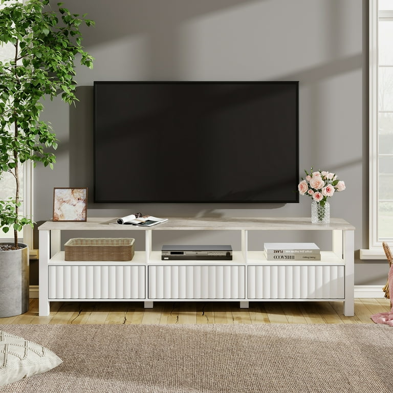 TV Stand for 75 Inch TV Stands with LED Lights, Media Console