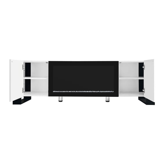 TV Stand | Adds Visual Comfort and Romantic Atmosphere in Living Room | High Gloss MDF with Veneer Finish | Keeps Indoor Space Tidy and Safe