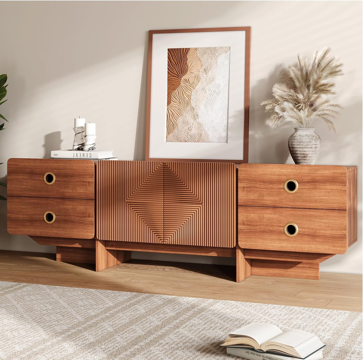 Gallery Detail: TV Stand Boho TV Stand For Living Room Mid Century