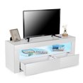 thumbnail image 1 of TV Stand Cabinet for Living Room Up to 55" TV, Entertainment Center with RGB LED Lights and Storage Shelves Furniture, White High Gloss TV Console Table, 1 of 12