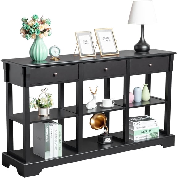 TV Stand Cabinets for 85+ Inches TVs, 3-in-1 Wood Media Console Table with 2 Doors and 3 Drawers, Modern Highboy Entertainment Center with Storage Shelves for Living Room Bedroom, Beige Linen