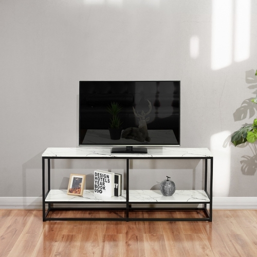 TV Stand, TV Console for up to 65Inch Televisions with 2Tier Storage