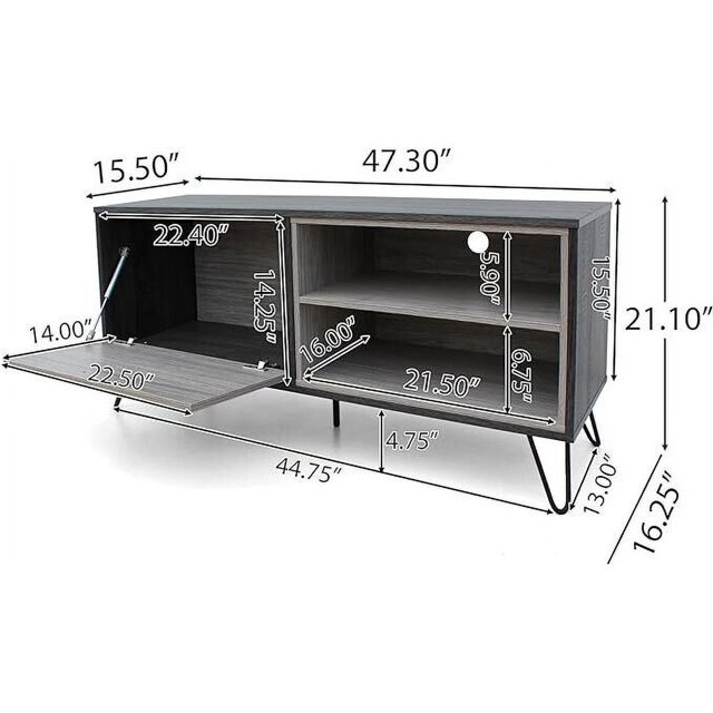 TV Stand Console Unit with 2 Open Shelves for TVs up to 52