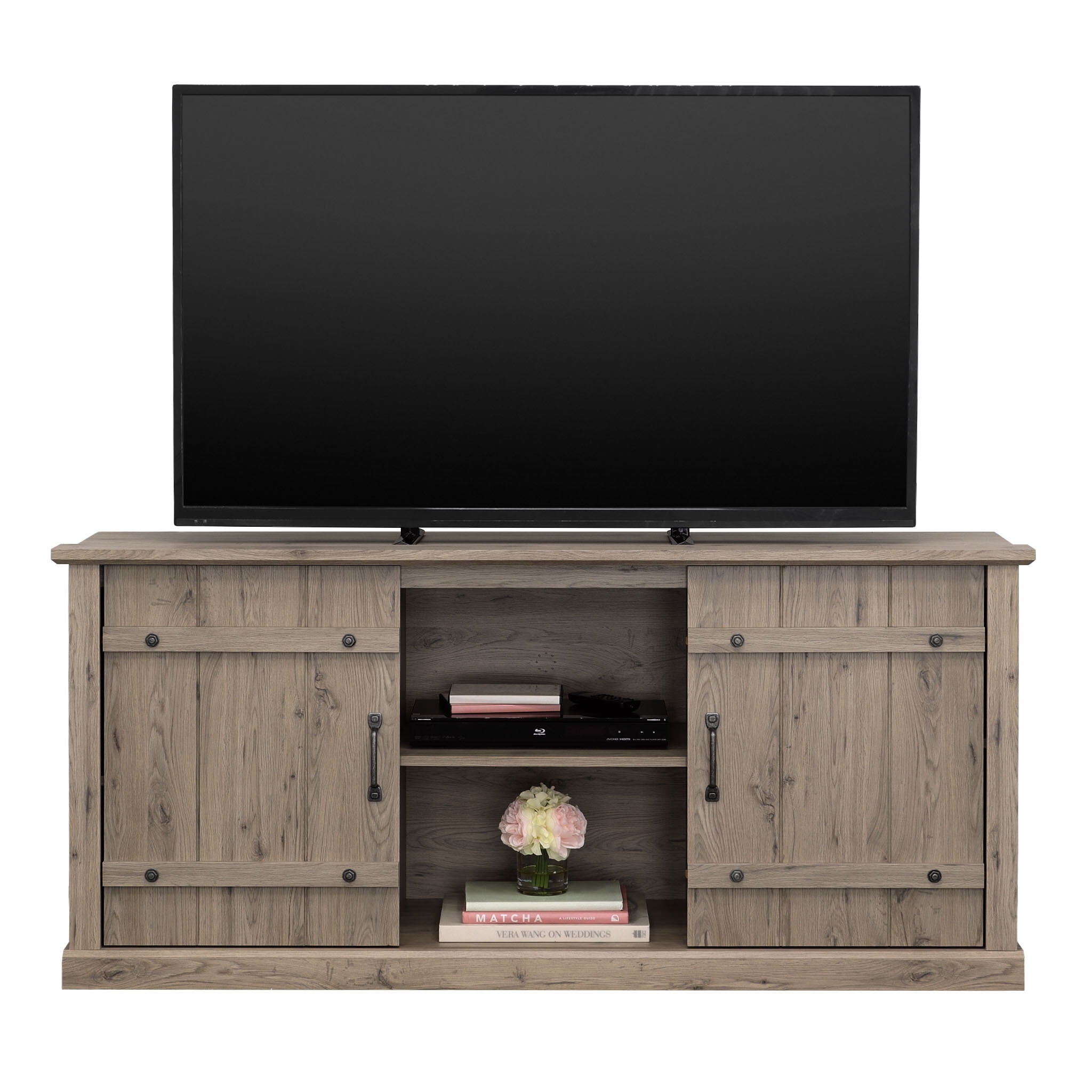 TV Stand Credenza, For TVs up to 70", Plain Light Oak finish ...