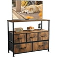 TV Stand Dresser for Bedroom with 5 Fabric Drawer,Entertainment Center