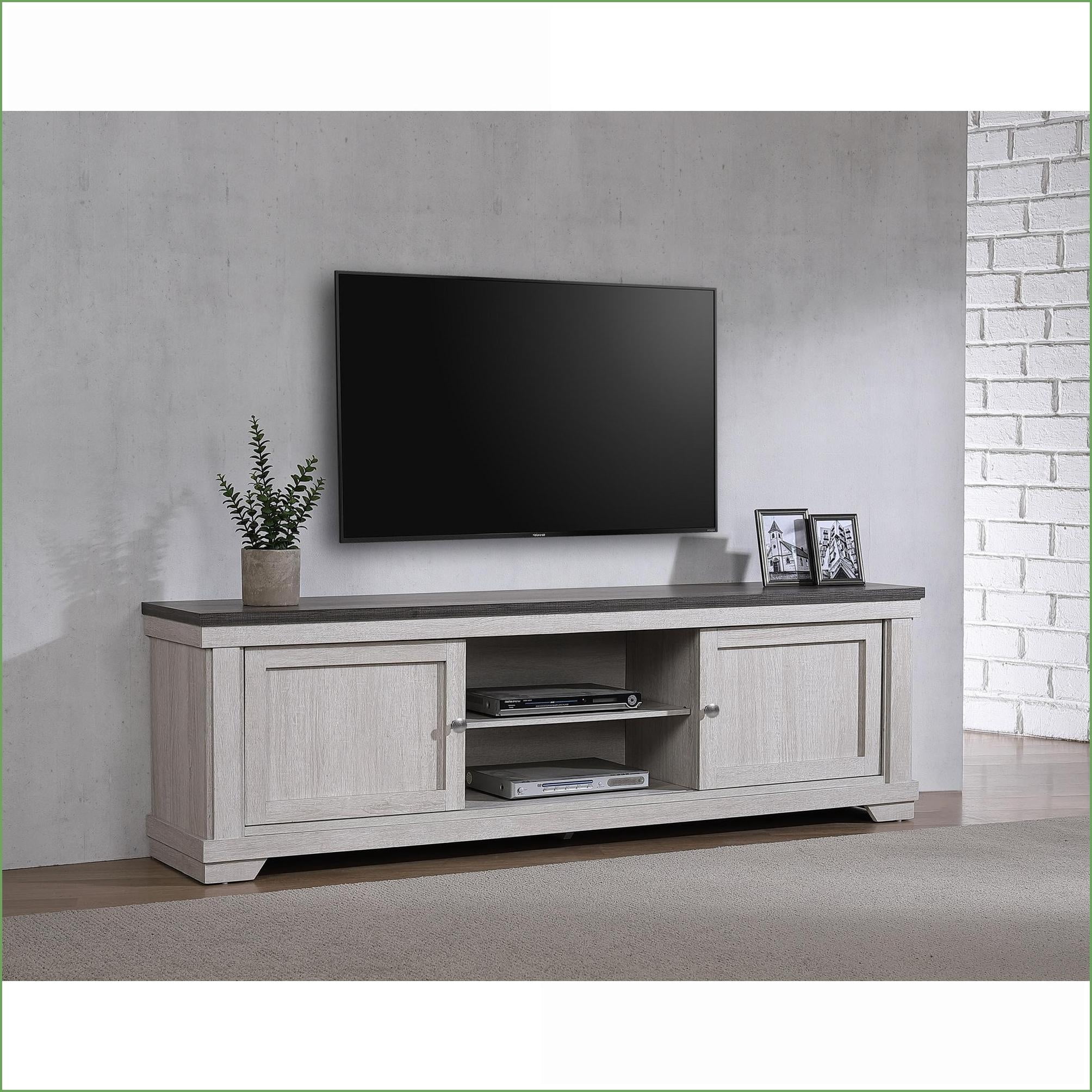 Beige Ranges TV Stand Entertainment Console, 70.9” Contemporary Farmhouse Weathered ...