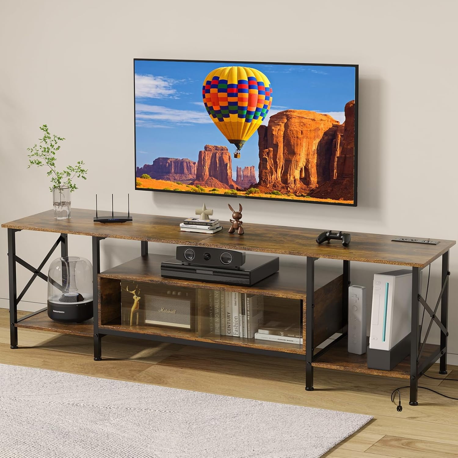TV Stand with Fabric Drawers for 65 70 75 lnchesTV-Entertainment Center ...