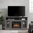 thumbnail image 1 of TV Stand with Fireplace, 58" Electric Fireplace Heater TV Stand for 65" TVs, Wood Fake Fireplace Heater, Dark Walnut Electric Fireplace Entertainment Center, 1 of 9