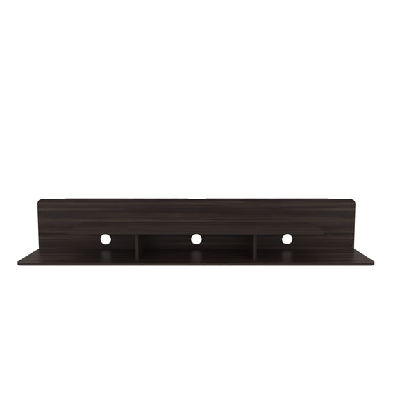 TV Stand, Floating Media Console with Open Shelves for Gaming Consoles and DVD Players, Modern Walnut Finish Particle Board Entertainment Center for Living Room, Compact Design