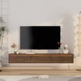 thumbnail image 1 of TV Stand Floating TV Stand, Wall Mounted TV Shelf with Led Lights & Power Outlet,High Gloss TV Cabinet for Wood tv Stands for Living Room,Entertainment Center, 1 of 8