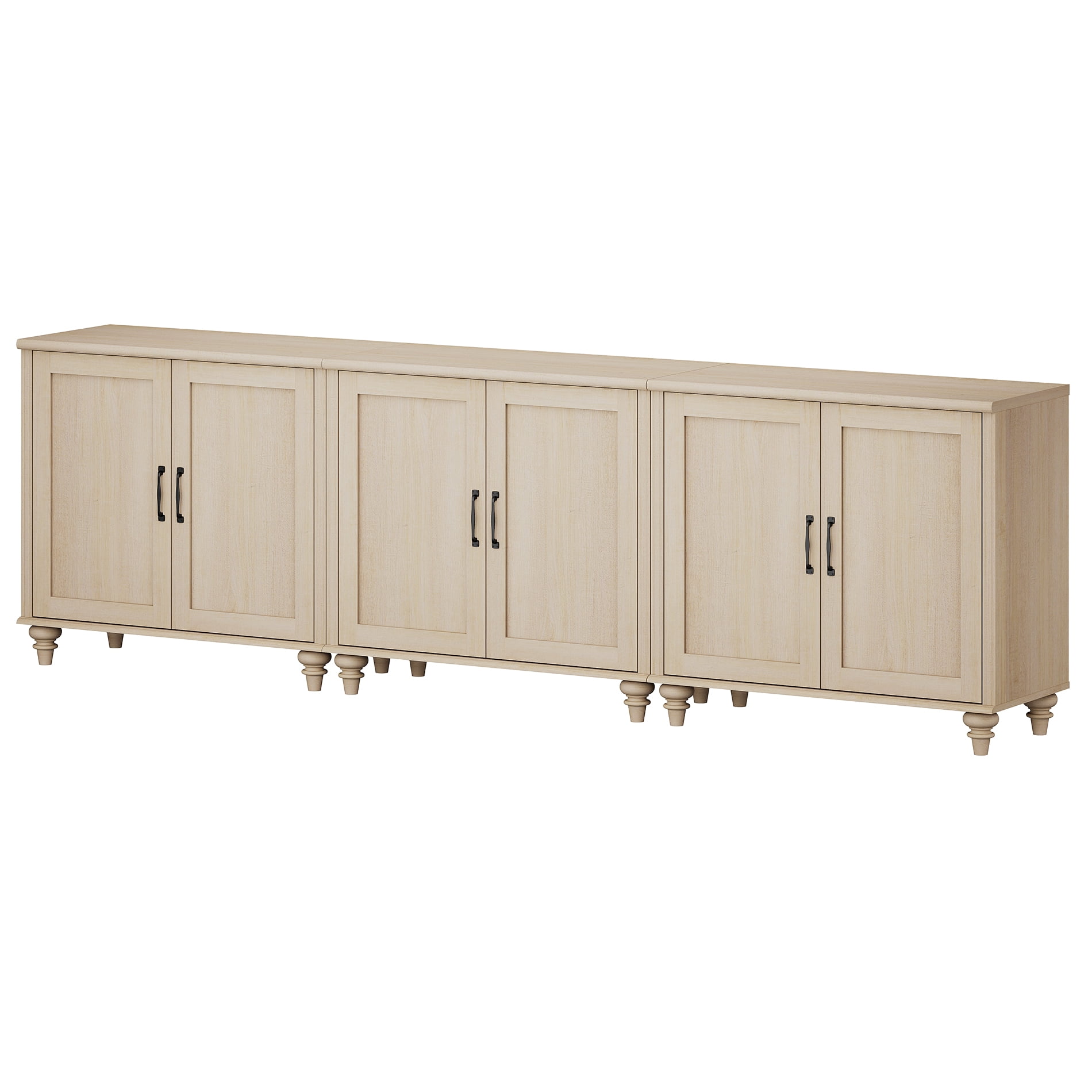 TV Stand For 100 Inch TV Inch TV, 3-In-1 TV Console Table For 75/80/85/90 Inch TV, Entertainment Center With 6 Wood Doors, Beige