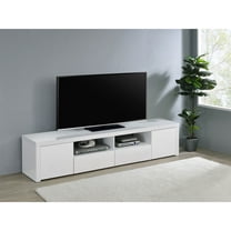 TV Stand Garner White High Gloss 2-door TV Stand with Drawers,Entertainment Center