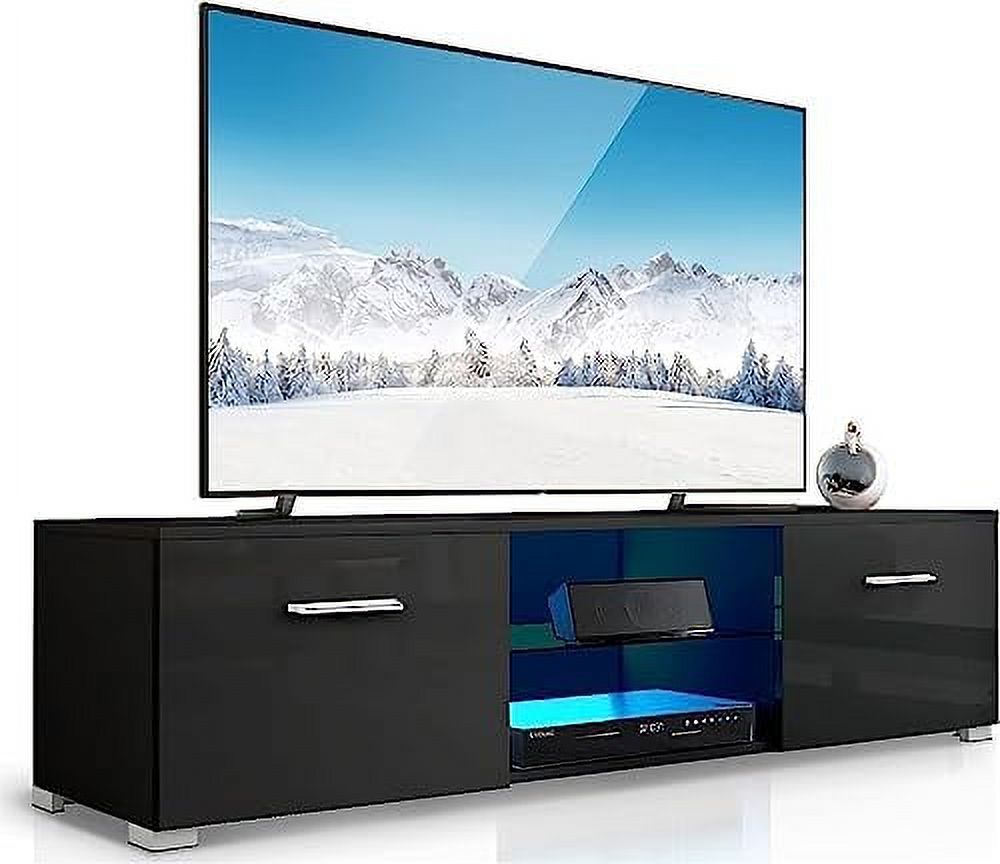 TV Stand with LED Lights for TVs up to 59 inch Grey Television Stands