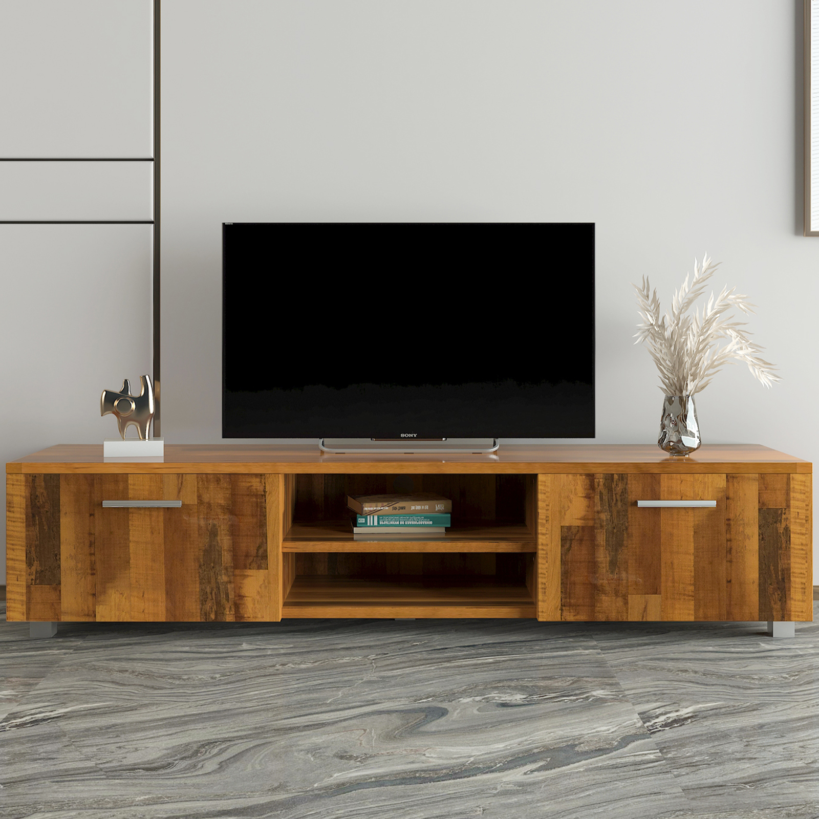 TV Stand for Living Room up to 70" TV, Modern Farmhouse TV Console