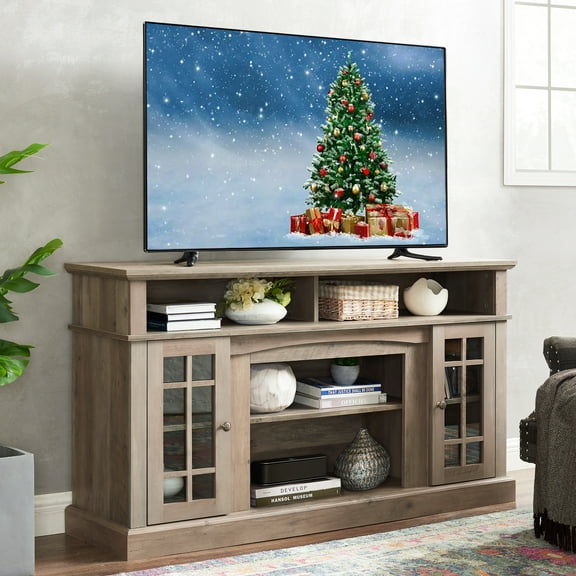 TV Stand for Living Room - Entertainment Center with Storage - Fits 65 Inch TV - Traditional American country style TV Cabinet - Media Console - TV Table (Gray Wash)