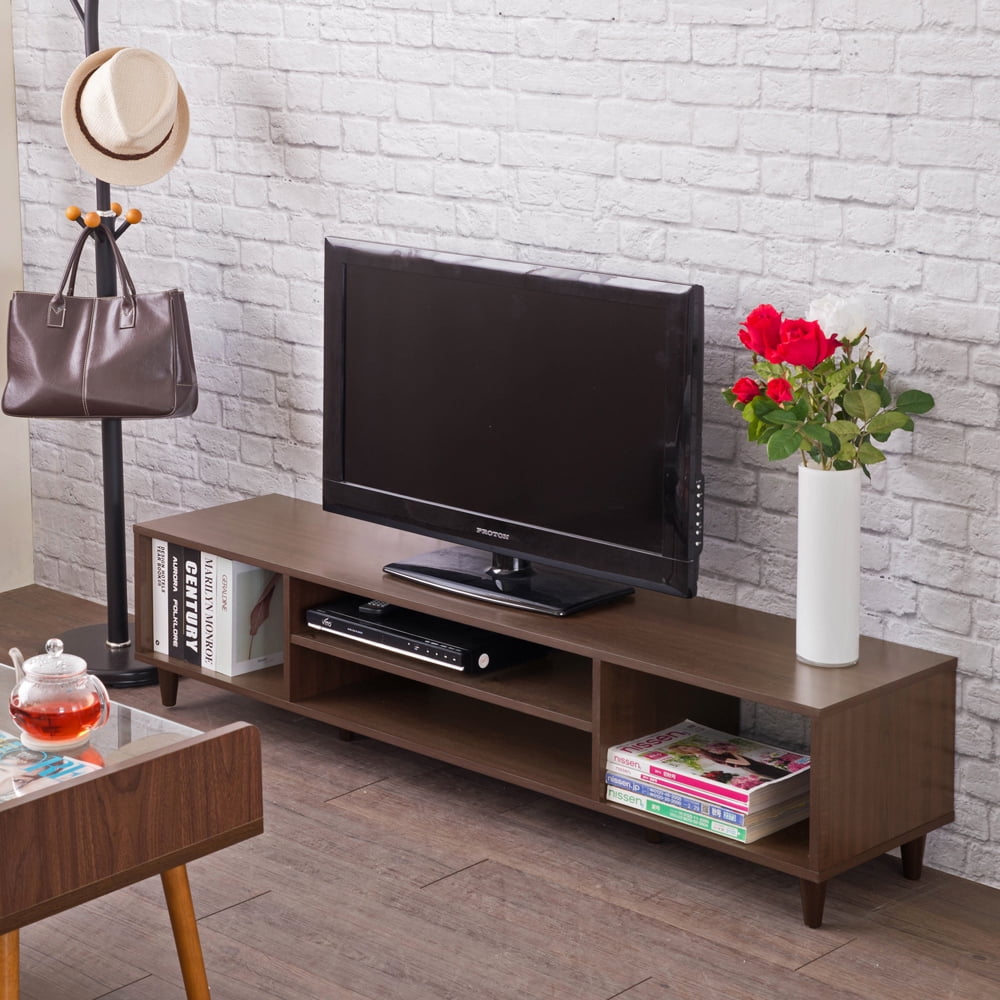 TV Stand, Media Console with 4 Open Shelves, modern TV cabinet for ...