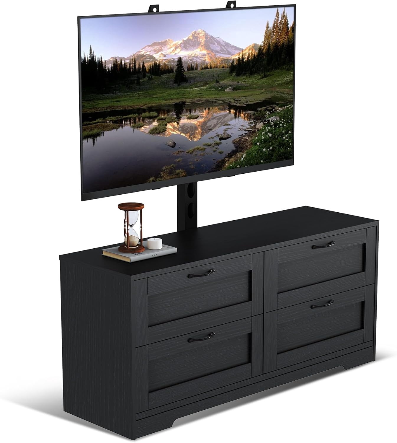 TV Stand with Mount and 4 Drawers Storage Fits 32/45/55/65/75/80 Inch ...
