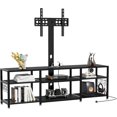thumbnail image 1 of TV Stand with Mount and Power Outlet, Height Adjustable Entertainment Center with Storage Shelves for 32/55/65/70/75 inches Televisions, Console Table for Living Room, Bedroom, Matte Black, 1 of 7