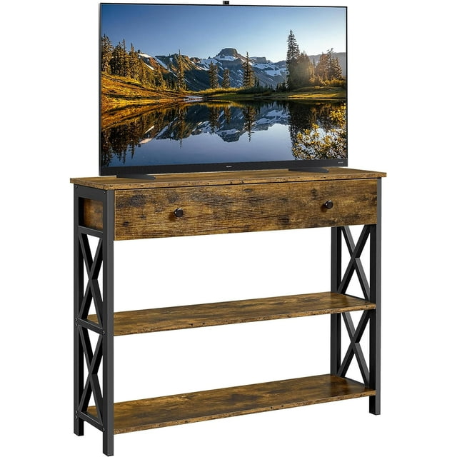 TV Stand with Power Outlets Entertainment Center with Drawer Media