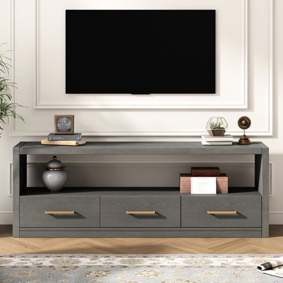 TV Stand | Spacious Drawers for Storage, Can Be Used as Accent Table in Hallway | MDF Material with Robust Structure | Ensures Easy Access