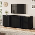 thumbnail image 1 of TV Stand for TVs up to 70",Mid Century TV Console Table with Storage Cabinets & Adjustable Shelves,Media Television Stand Entertainment Center for Living Room,Black, 1 of 8