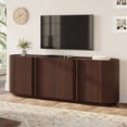 thumbnail image 1 of TV Stand for TVs up to 70",Mid Century TV Console Table with Storage Cabinets & Adjustable Shelves,Media Television Stand Entertainment Center for Living Room,Walnut, 1 of 8