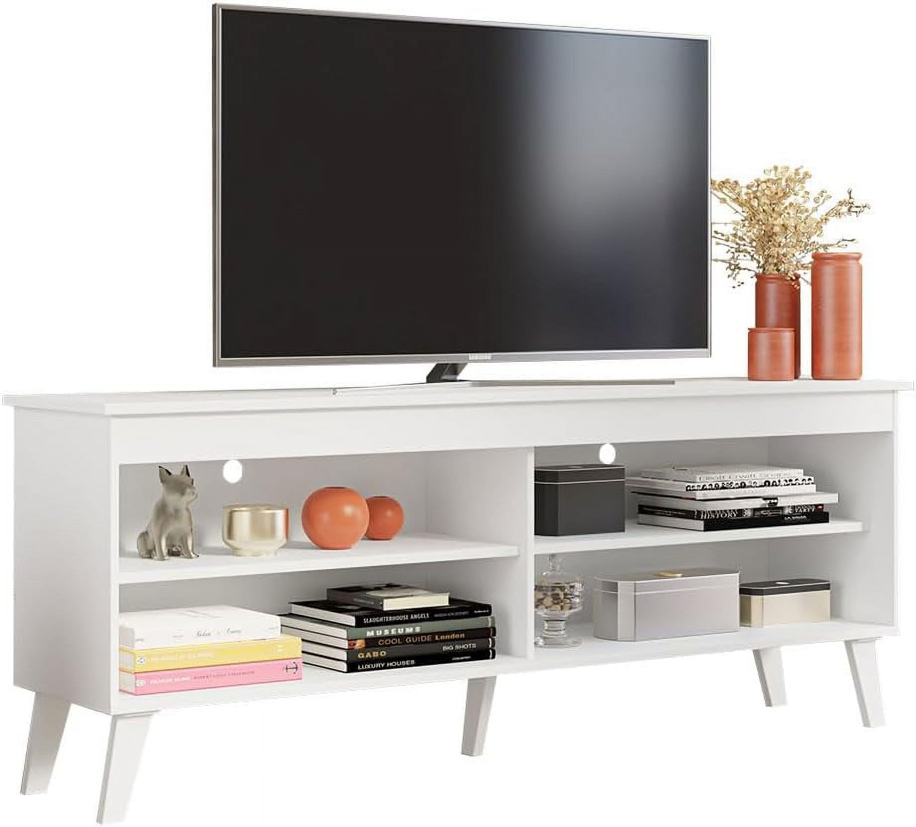 TV Stand Unit with 4 Shelves and Cable Management for 55 65 Inch Media