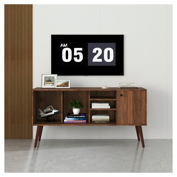 TV Stand Use in Living Room Furniture with 1 storage and 3 shelves Cabinet