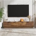 Mdf Surface Texture TV Stand, Walnut Finish MDF Media Console with Fluted Door Detailing ...