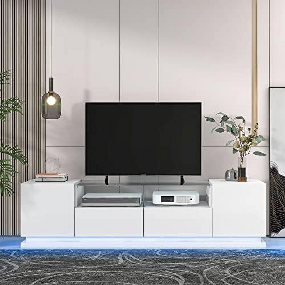 TV Stand With And Middle Shelves UV High Gloss Entertainment