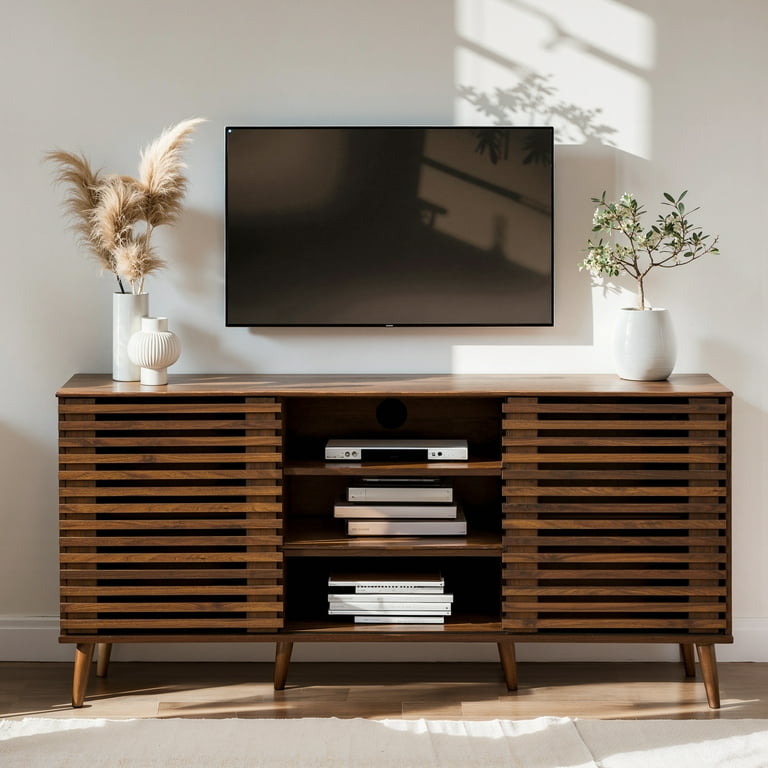 Mid-Century Modern TV Stand for 55-60 Inch TVs, Entertainment