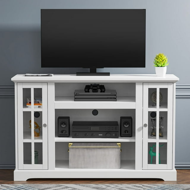 TV Stand for 55 inch TV, Modern Farmhouse TV Console Entertainment