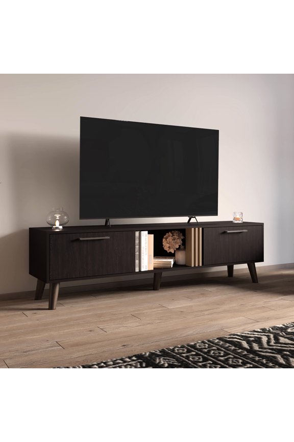 TV Stand for 60-69 Inch Screens, 2 Doors Design | Organize Accessories, Enhance Interior Look