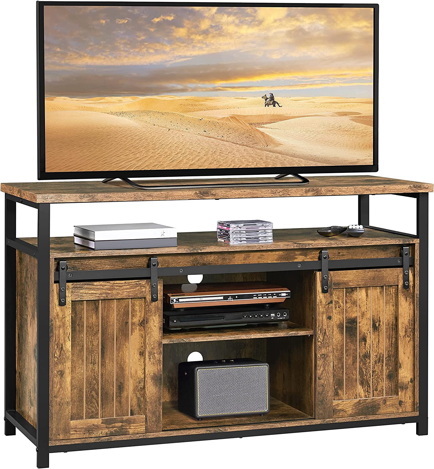 TV Stand for 65 Inch TV, Farmhouse Entertainment Center with Storage ...