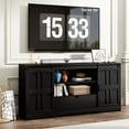 thumbnail image 1 of TV Stand for 65 Inch TV, Mid-Century Modern Sliding Barn Door Entertainment Center With Storage Cabinets, TV Console Table, Black, 1 of 7