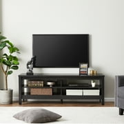 TV Stand for 65 Inch TV Stands, Media Console Entertainment Center Television Table with Open Shelves for Living Room, Black 60 inch
