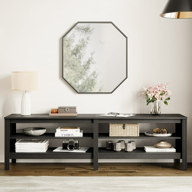 TV Stand for 75 Inch TV Entertainment Center Wood Media Table with 4