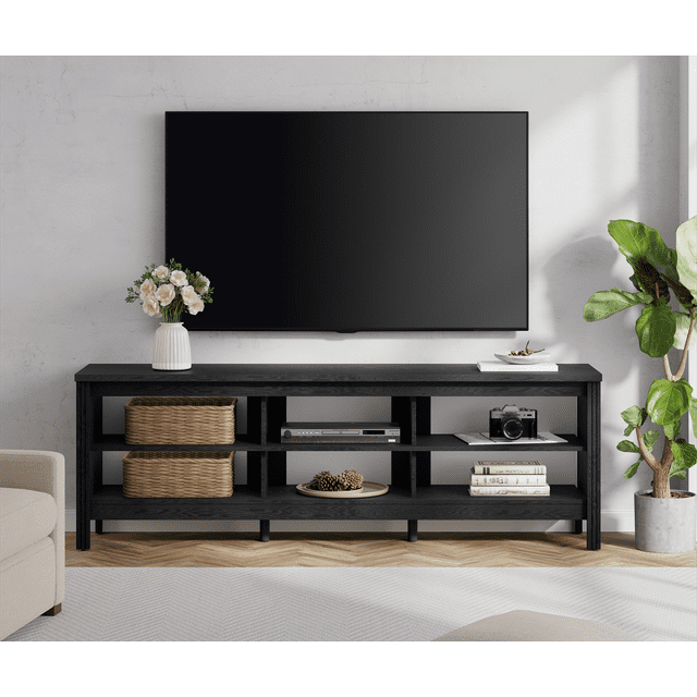 TV Stand for 75 Inch TV Entertainment Center Wood Television Table with