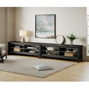 TV Stand for 85 inch TV Entertainment Center Wood TV Media Console Table for 80/90/100inch TV with 8 Storages for Living Room Bedroom, Black