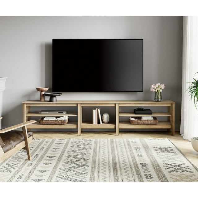 TV Stand for 85 inch TV, Wood Media TV Console Entertainment Center for