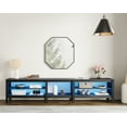 TV Stand for 85 inches Flat Screen, LED Wood Media Console Storage