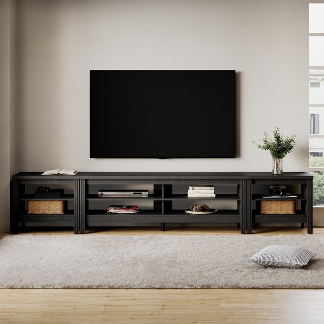 TV Stand for 90 inch TV Entertainment Center Wood TV Console Table for