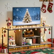 TV Stand, Lofka Entertainment Center for TVs up to 65 Inch with Open Shelves, Media Console Table for Living Room, Gray