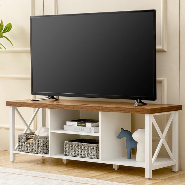 TV Stand for TV up to 65 Inches, TV with Open Storage, TV