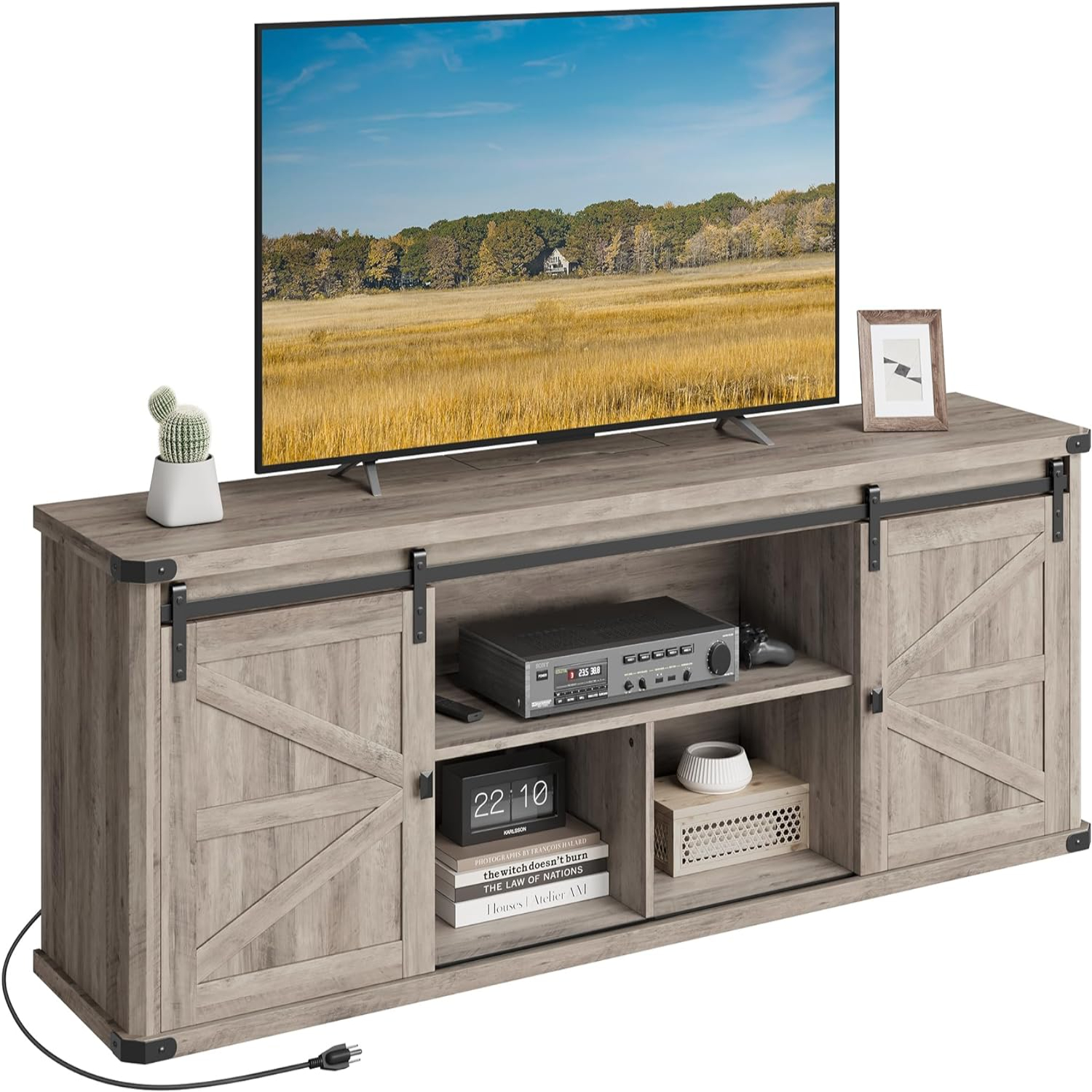 TV Stand for TVs up to 65 Inches Farmhouse Entertainment Center with